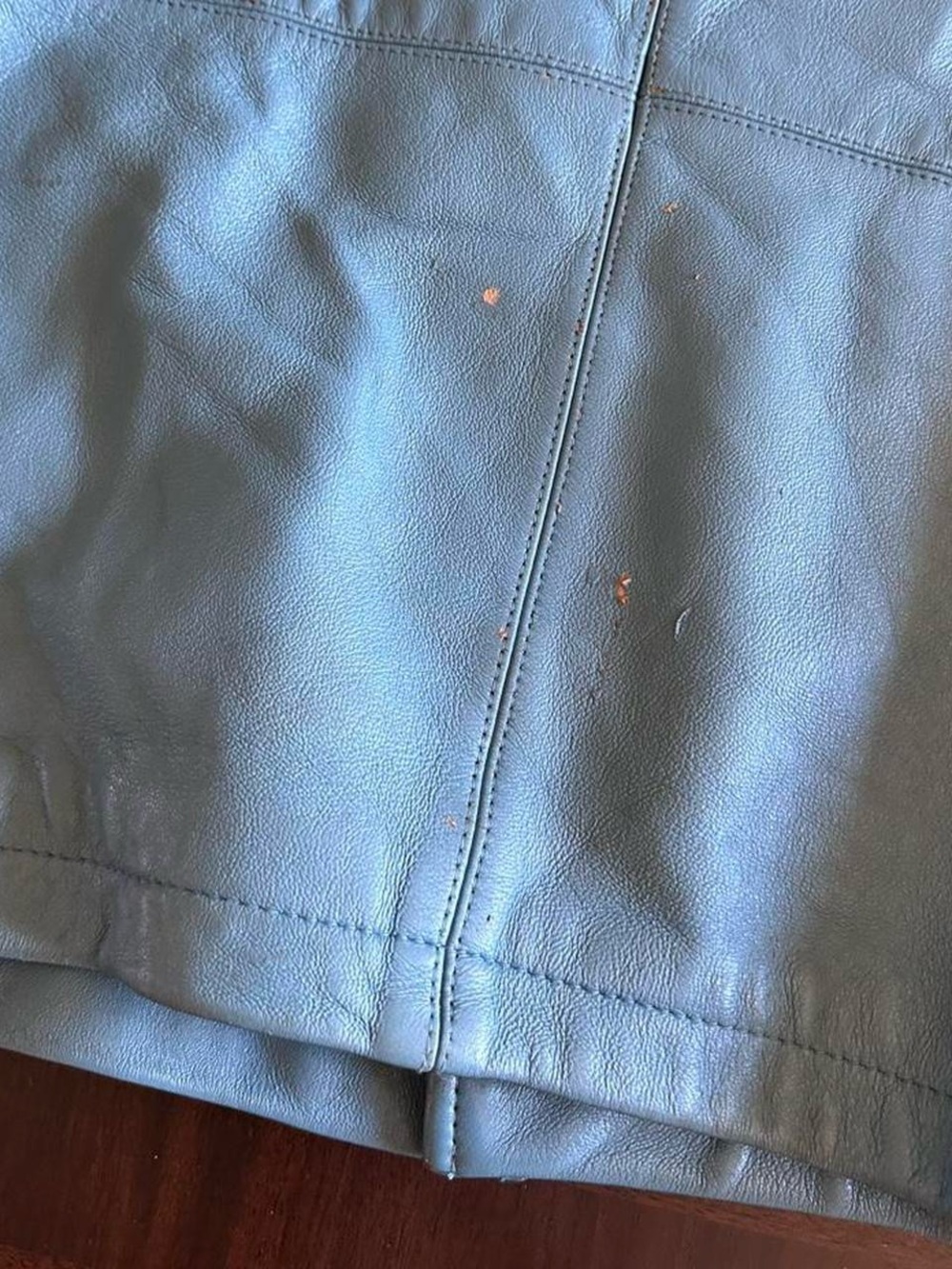 Vintage Avirex Varsity Leather Jacket Blue Heavyweight Men’s 3XL - Picture 6 of 8